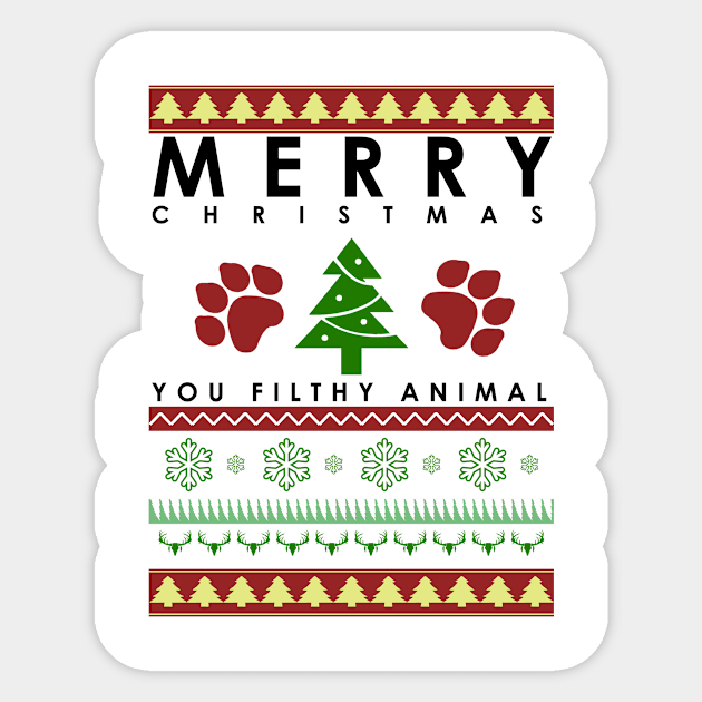 merry christmas you filthy animal Sticker by zopandah